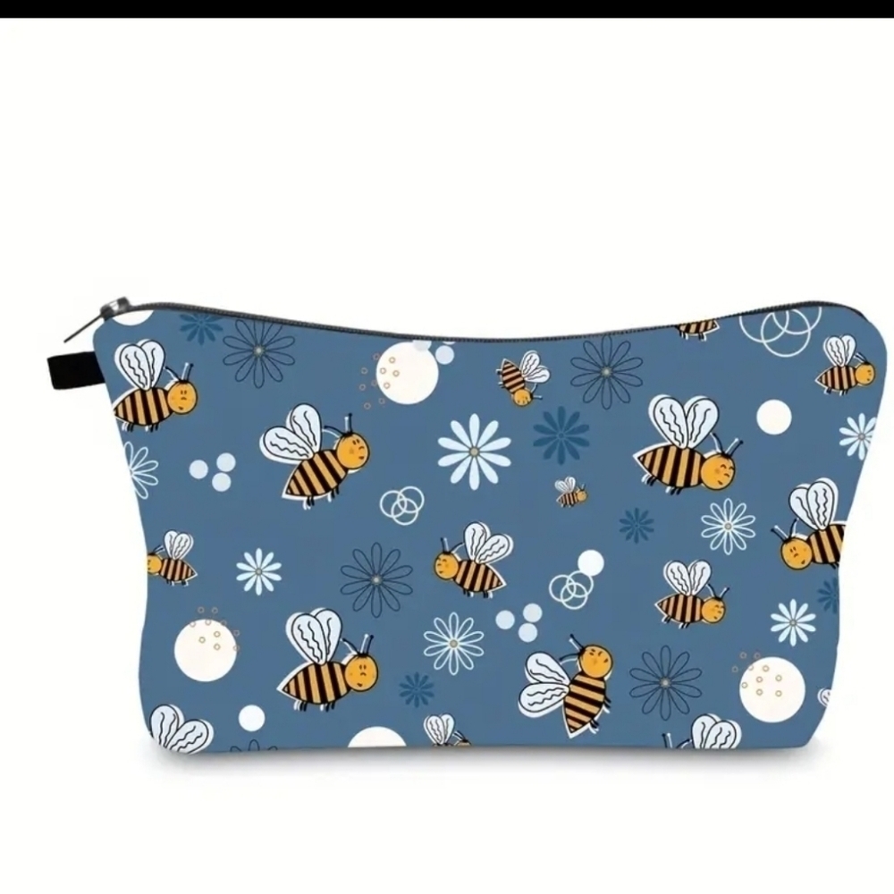 Bee Print Cosmetic Bag